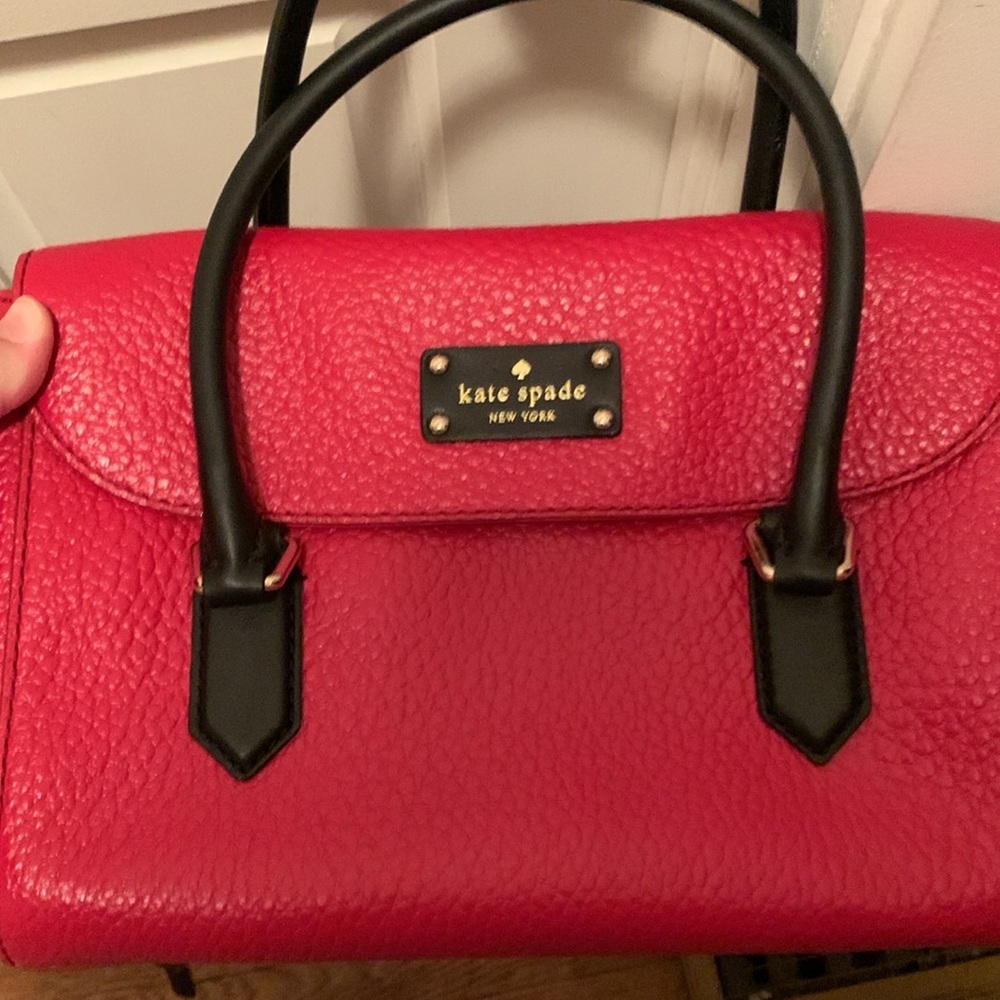 Kate Spade Red and Black Leather Handbag